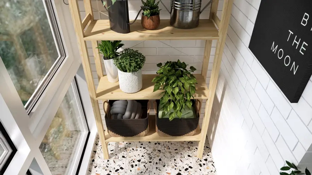 Стеллаж 5 полок - аналог IKEA/IVAR/ИВАР/УДОРА/ ИКЕА,  89x210x30см, под беленый дуб