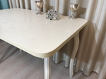 Кухонный стол с утолщенной столешницей на венских ножках Large Vanilla
