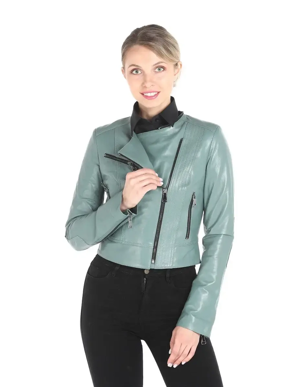 Косуха кожаная куртка женская Турция