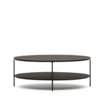 Fideia Кофейный столик из закаленного стекла и металла с матовой черной отделкой Ø 110 x 65 см