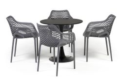 "Беллини" обеденная группа на 4 персоны, цвет темно-серый