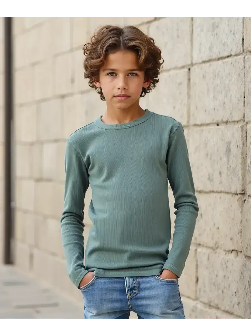 Лонгслив детский кофта в рубчик хлопок