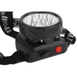 Фонарь налобный светодиодный Трофи TG9 аккумуляторный мощный яркий 2 режима черный