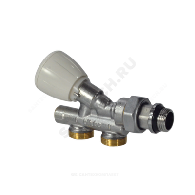 Клапан для бок/п радиатора термостатический R440N с ниж/п труб для двухтр Ду 15 Ру10 1/2"x16 угловой осевой НР клипс clip-clap трубка L=450мм с преднастройкой штуцер с герметичной прокладкой Giacomini R440NX032