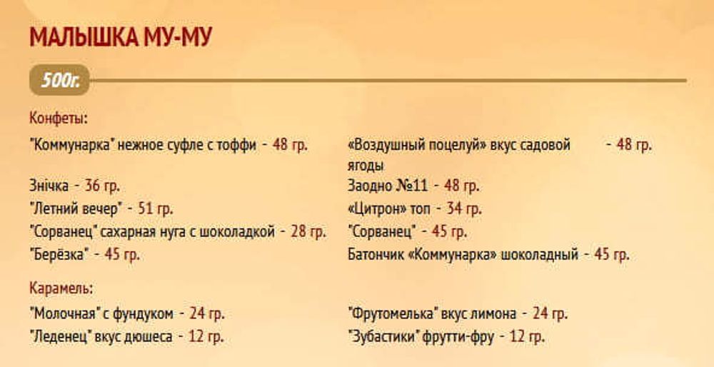 Белорусский Новогодний подарок &quot;Малышка Му-му&quot; 500г. Коммунарка - купить с доставкой на дом по Москве и всей России