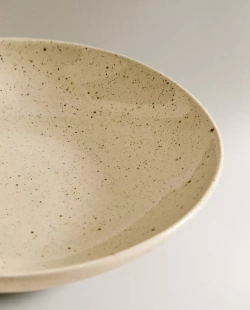 ZARA HOME ГЛУБОКАЯ ТАРЕЛКА ИЗ КЕРАМИКИ С УЗОРОМ В ГОРОШЕК, БЕЖЕВЫЙ