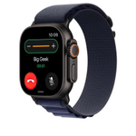Браслет Apple Alpine Loop, тёмно-синий с чёрной пряжкой, для Apple Watch 44, 45, 46 мм, Ultra и Ultra 2 (дизайн 2024), Средний