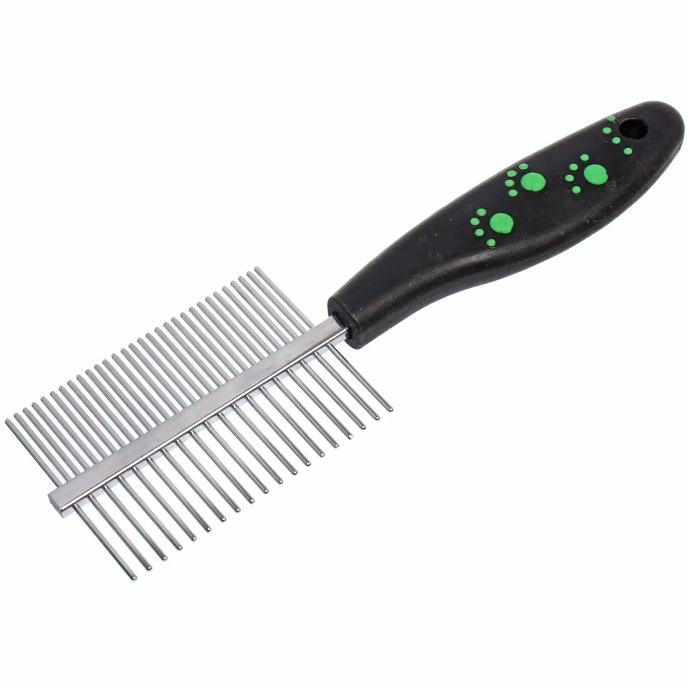 Расческа двухсторонняя для кошек и собак «Алиса», цвет чёрный, 18см (блистер)✦