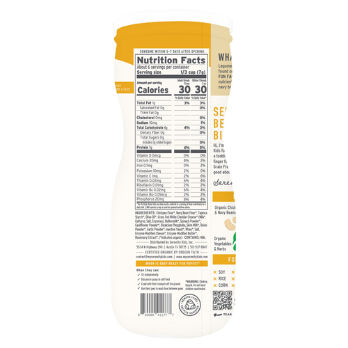 Serenity Kids, органические колечки без злаков, чеддер и цветная капуста, шпинат, 42 г (1,5 унции)