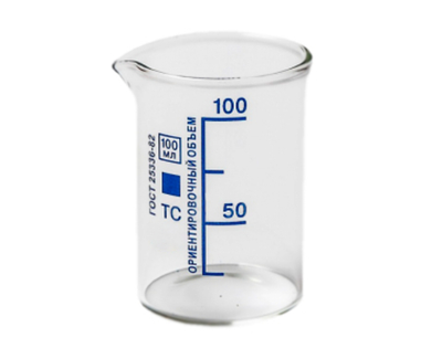 Стакан В-1-100 ТУ 9464-019-29508133-2015 с делением, ТС, уп.16 шт