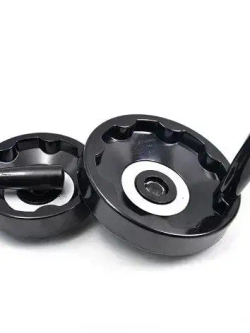 Маховик бакелит 125х14х5мм (Dxdxb) цельнолитой, с откидной ручкой