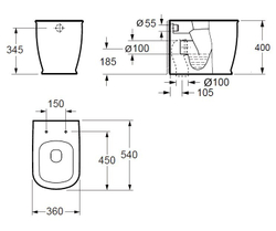 Унитаз приставной Grossman Comfort GR-PR3013