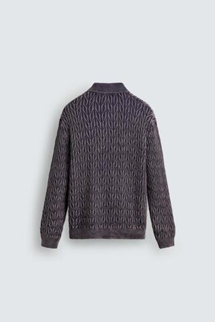 ZARA ТРИКОТАЖНОЕ ПОЛО, СИРЕНЕВЫЙ