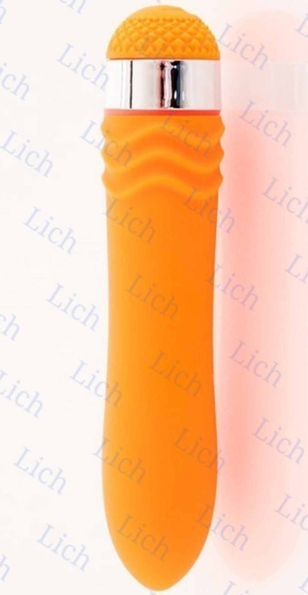 Оранжевый водонепроницаемый вибратор 14 см.