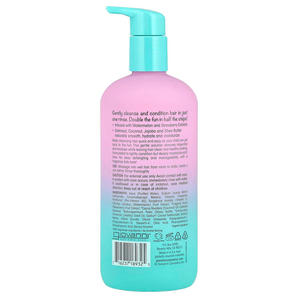 Giovanni, Eco Chic® Kids, ежедневный шампунь и кондиционер 2 в 1, для всех типов волос, 487 мл (16,5 жидк. унц.)