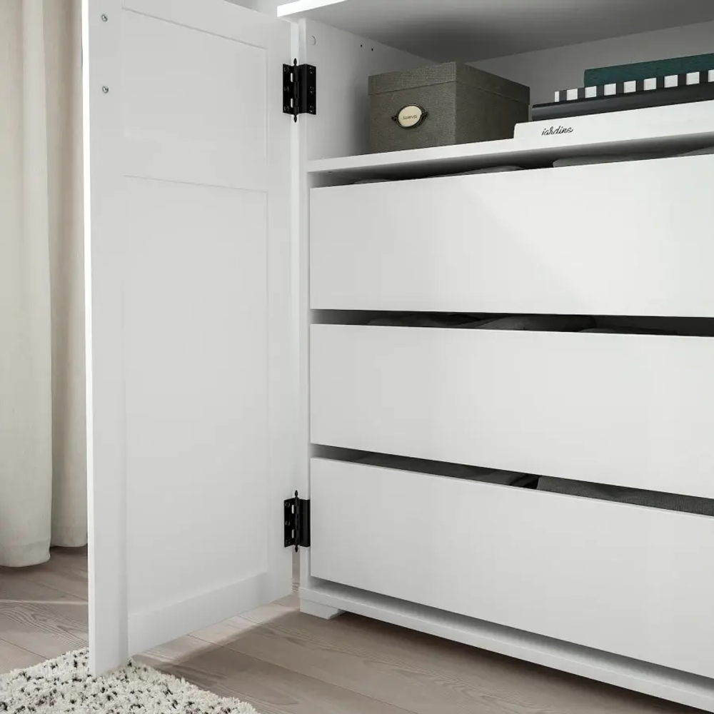 Шкаф с ящиком - GREÅKER /GREАKER  IKEA/ ГРОКЕР  ИКЕА,  84x101 см, белый