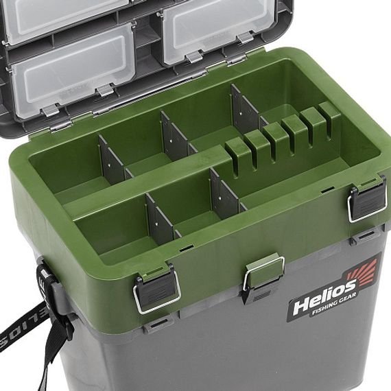Ящик рыболовный зимний серый/хаки (HS-IB-19-GH) Helios