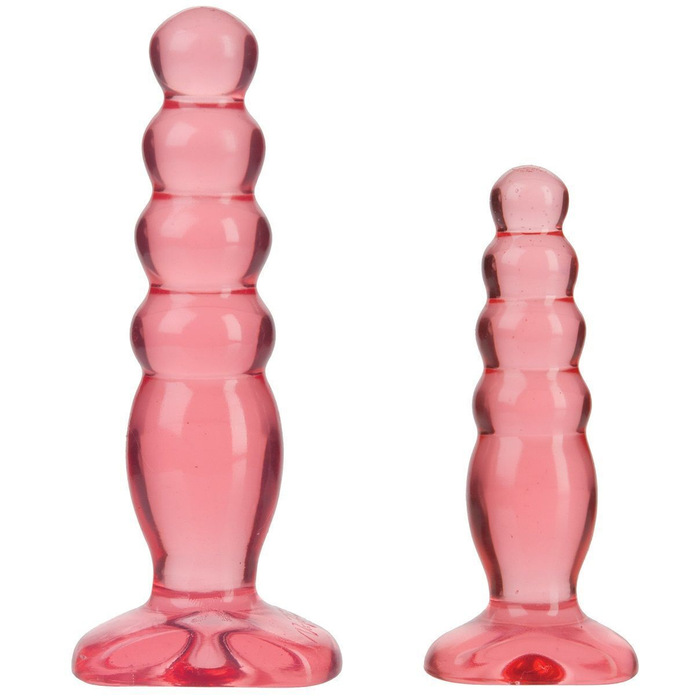 Набор из двух розовых анальных втулок Crystal Jellies Anal Trainer Kit (Цвет: розовый)