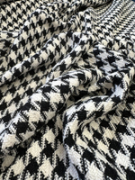 Твид хлопок с п/э бело-черный пье-де-пуль