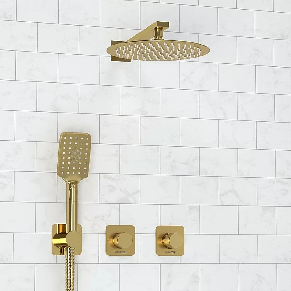 Душевая система WasserKRAFT Schunter 8200 SET2836 золото матовое