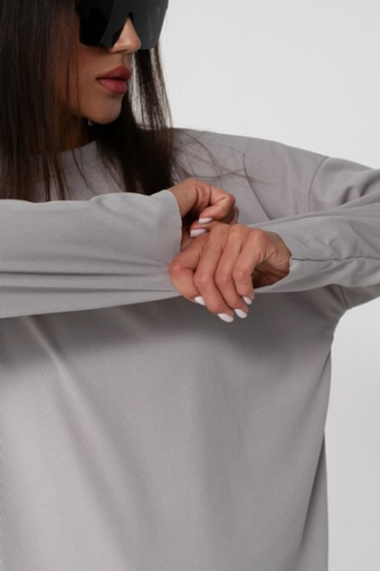 Лонгслив лапша с вырезом (серый)