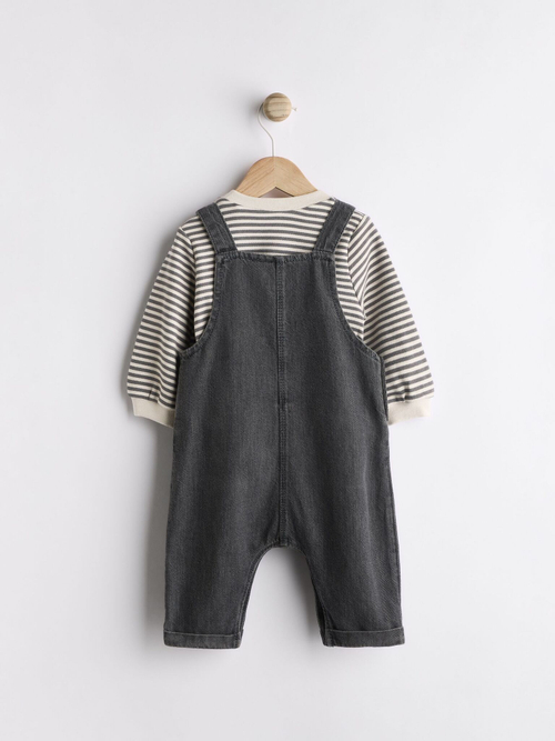 Боди и джинсовый комбинезон в комплекте для малышей Next Q96-672, Черный