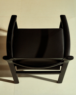 Стул Jan из переработанной кожи черного цвета и ясеня в черном цвете