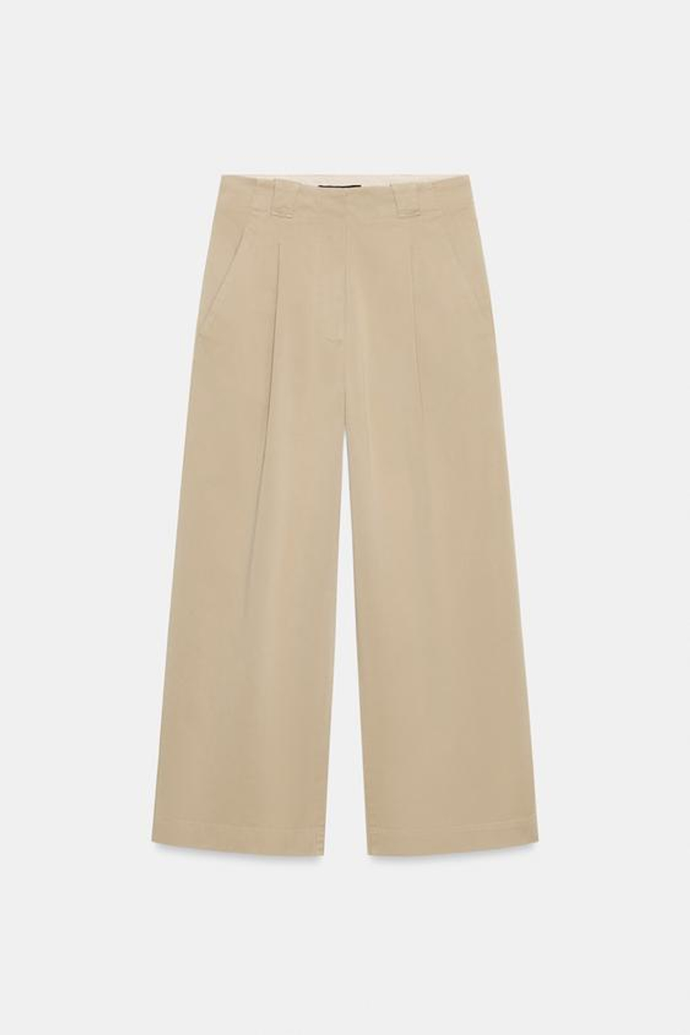 ZARA СВОБОДНЫЕ БРЮКИ BARREL, СВЕТЛЫЙ ХАКИ