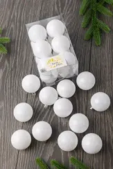 Набор пластиковых шаров Вероника 60 мм., белый глянцевый, 12 шт., ЕлкиТорг (150220)