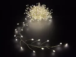 Светодиодная нить Капли 240 белых ламп, 6 м., 24В, серебряный провод, LUCA (84910)