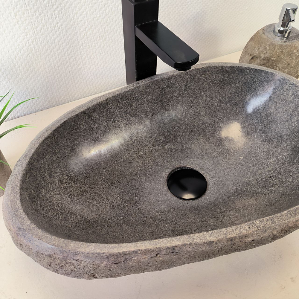 Раковина из речного камня RS-66015 51х33х15 из натурального камня