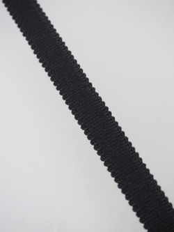 Резинка бретелечная чёрная матовая ширина 10 мм Lauma без учета фестона (Латвия)