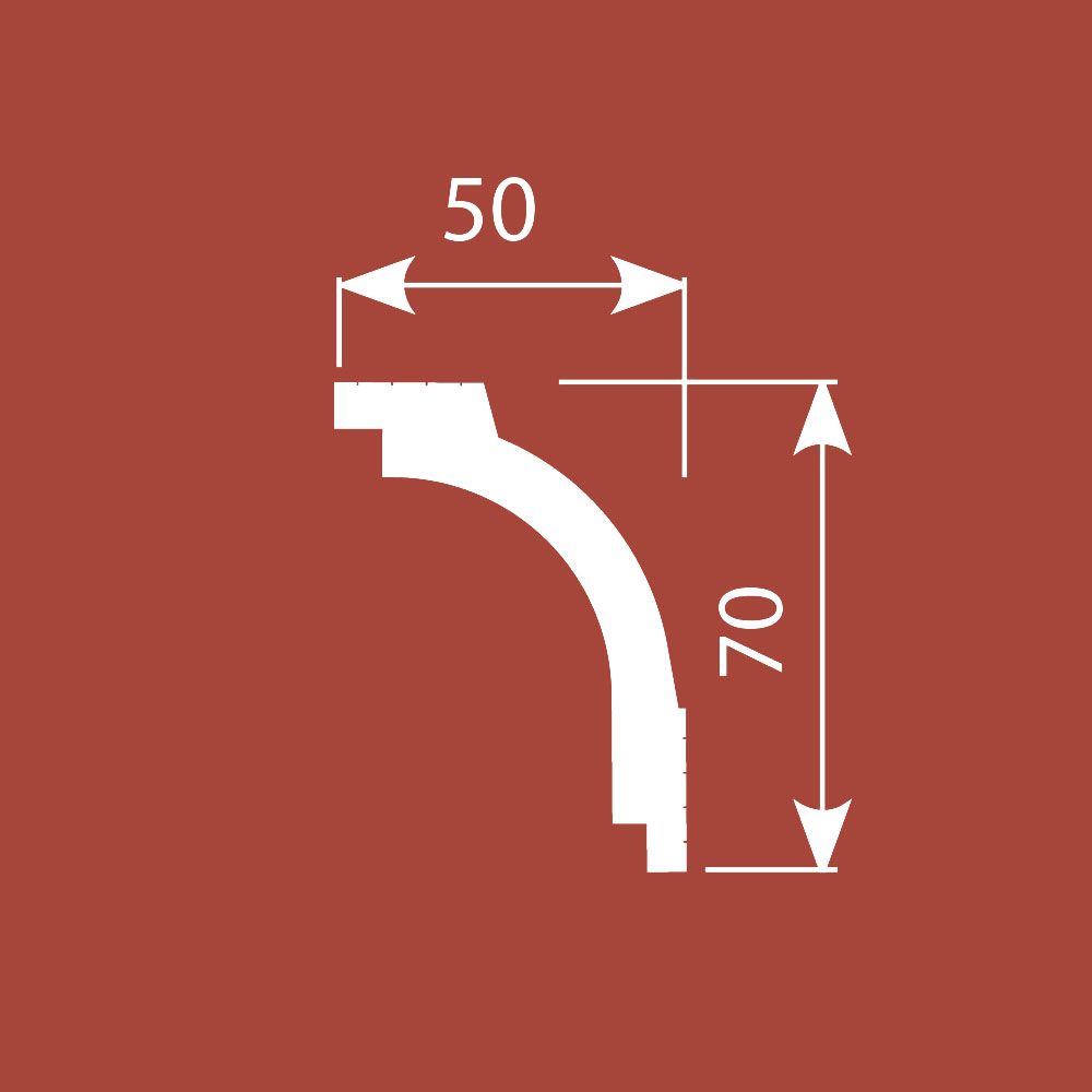 Карниз Ecopolymer, 70x50 мм