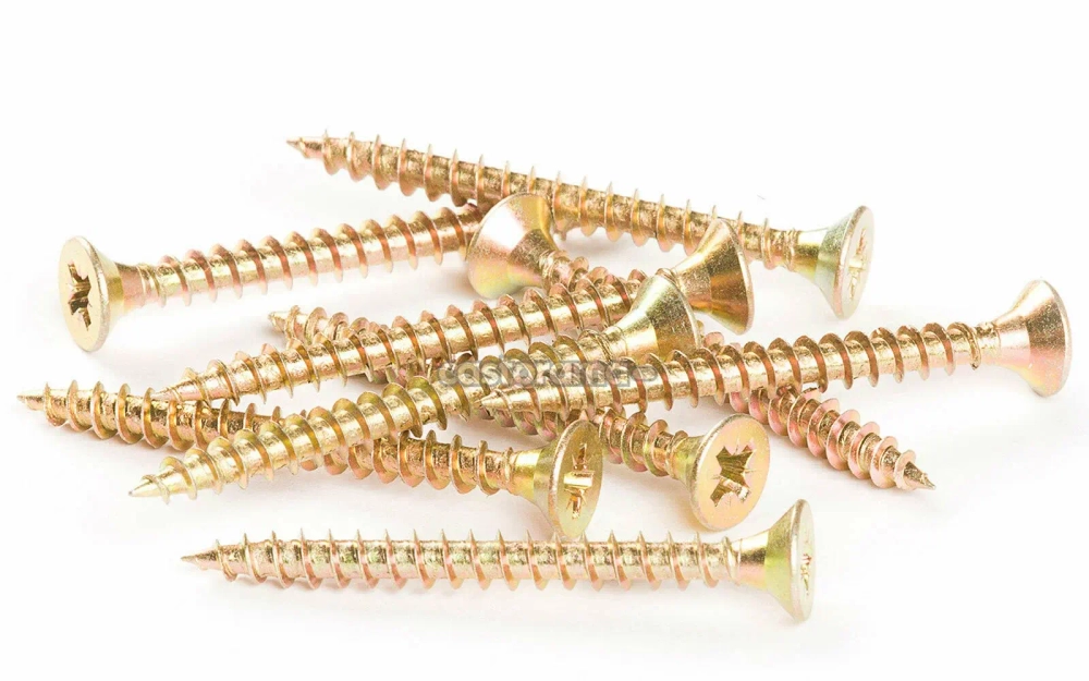 Саморез универсальный жёлтый оцинкованный 5×40, 1 шт.