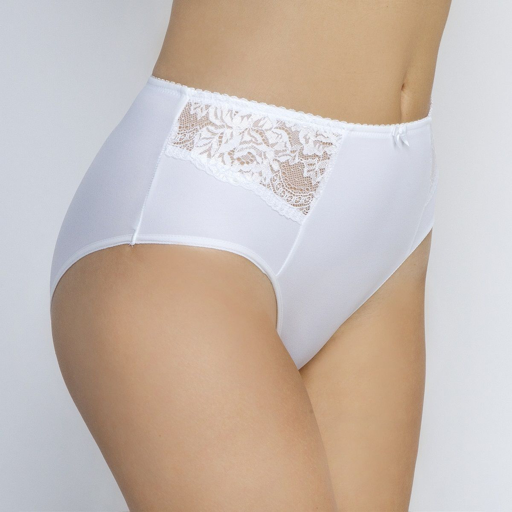 Трусы-слипы со средней посадкой и кружевными вставками (Размер: 48) (Цвет: черный)