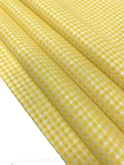 Наволочка комплект 2шт перкаль Сказка "Желтая клеточка" 40х40 см на молнии