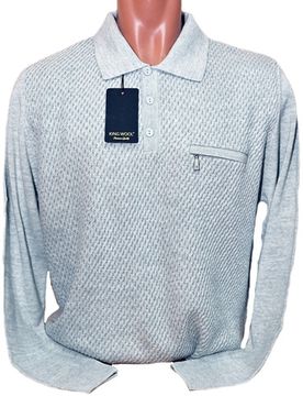 KING WOOL (Турция) из шерсти джемпер "POLO" Размеры (54-64)