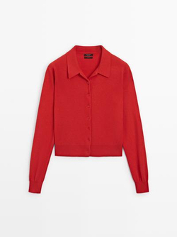 Massimo Dutti Кардиган из 100% шерсти, красный