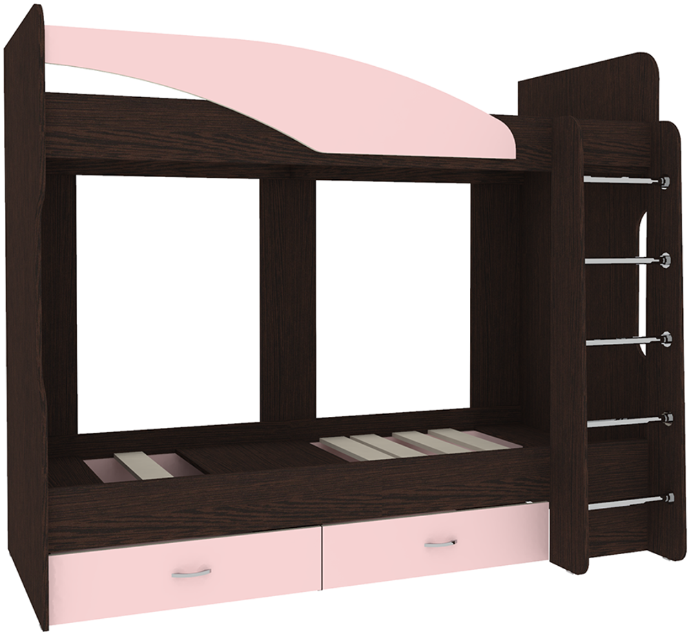 Двухъярусная кровать КарИВи Мийа Венге Розовый