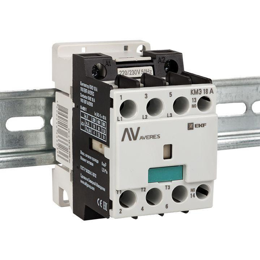 Контактор КМЭ 18А кат. 400В AC 1НО AVERES EKF ctr-s-18-10-400-av