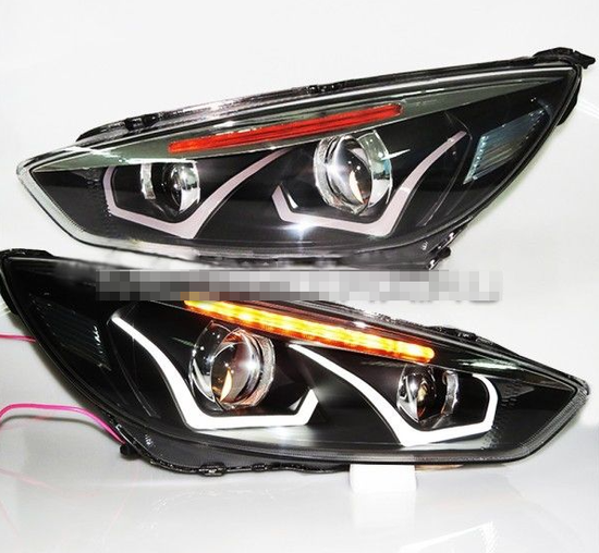 Передние фары Форд Фокус 3 2015-2017 V14 type [КОМПЛЕКТ Л+П; ходовые огни; биксеноновая линза; электрокорректор]