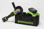 Аккумуляторная угловая шлифовальная машина Greenworks GD24AGK2,3200207UA, 24v, АКБ 2 А·ч и ЗУ,сумка