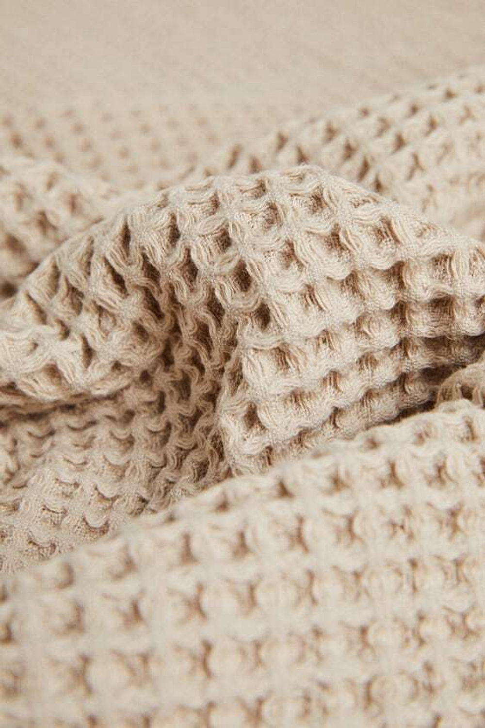 ZARA HOME ВАФЕЛЬНОЕ БАННОЕ ПОЛОТЕНЦЕ, ПЕСОЧНЫЙ