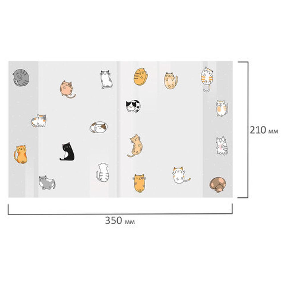 Обложки "CATS" для тетрадей и дневников, КОМПЛЕКТ 10 шт., ПЛОТНЫЕ, 210х350 мм, 110 мкм, FUNSTER (ФАНСТЕР), 274085