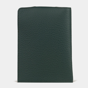 Обложка-кармашек для паспорта London из кожи теленка, темно-зеленого цвета