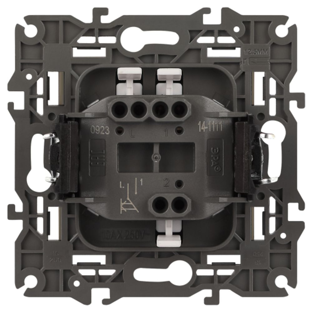 14-1111-05 ЭРА Кнопка, 10АХ-250В, Elegance, антрацит