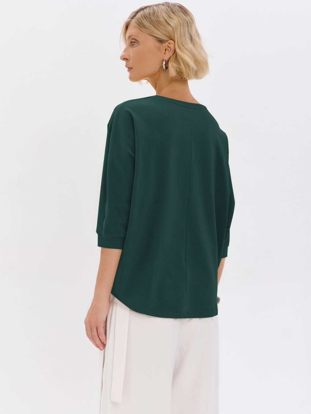 Свободная футболка летучая мышь с рукавом 3/4