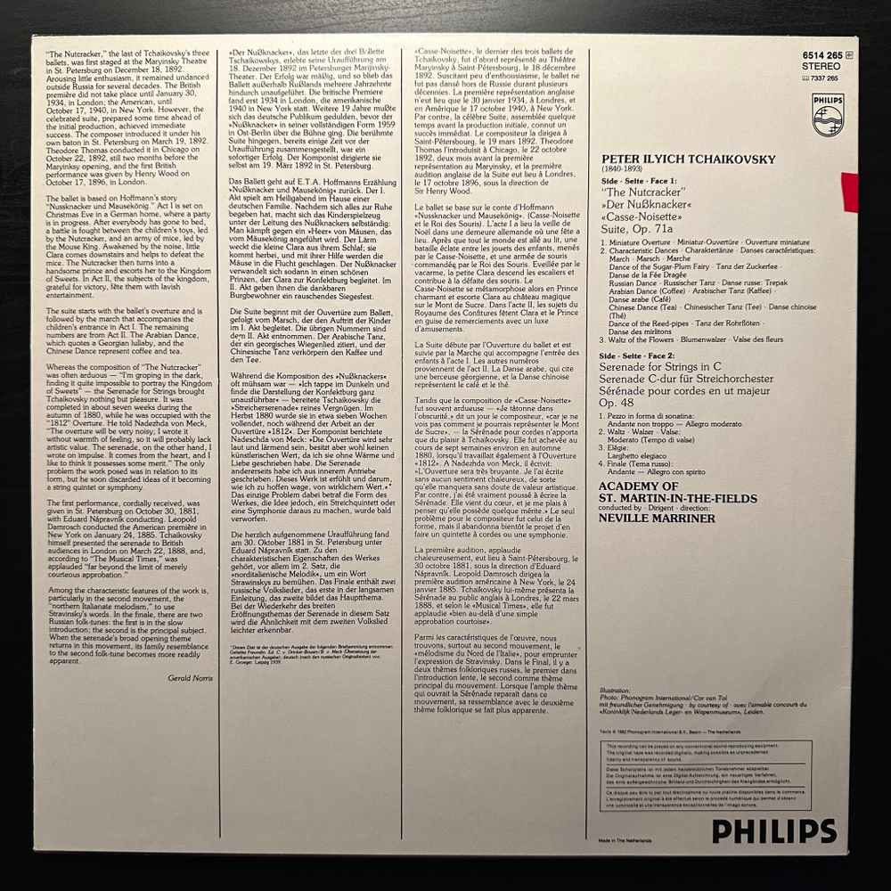 Чайковский - Сюита «Щелкунчик» - Серенада для струнного оркестра (Голландия 1982г.)