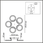 8027/55CL LEDIO LN25 247 белый/белый, металл/акрил Потолочный светильник с ПДУ LED 55W 3000-6000К 220V KALIFA