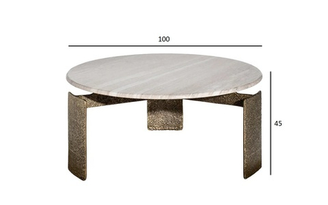 Стол журнальный мраморный d100x45см Garda Decor